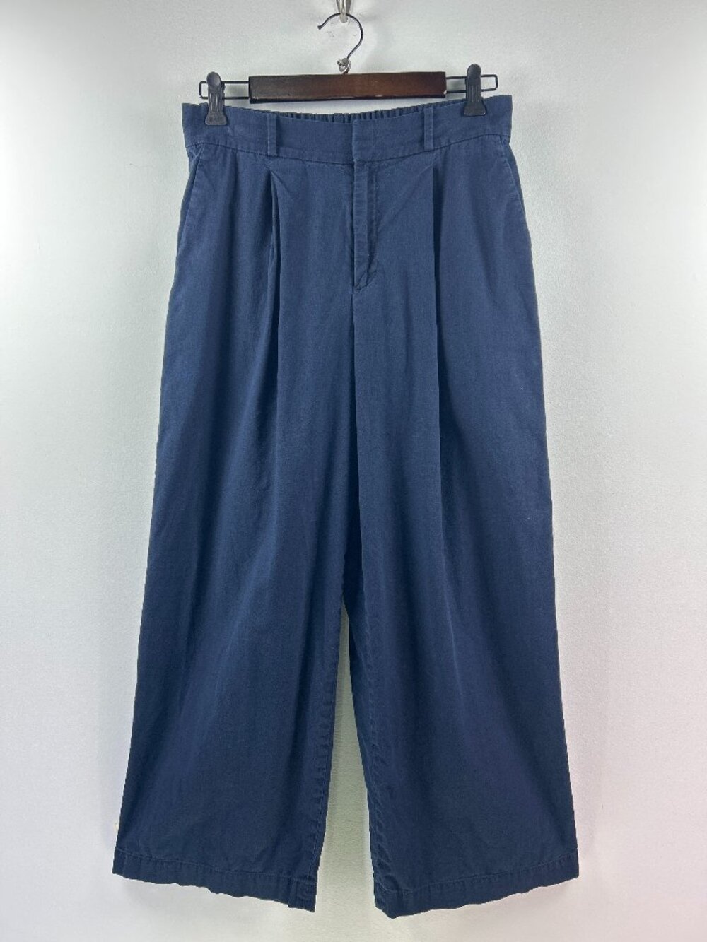 UNIQLO Navy Cotton Linen Wide Leg Pants Size L